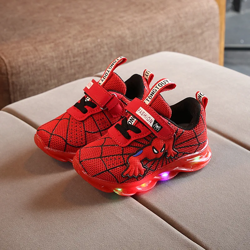 

Hot Sales Spiderman LED Lighted Fashion Baby Girls Boys Shoes Cool Lovely Baby Sneakers Toddlers Elegant Infant Tennis