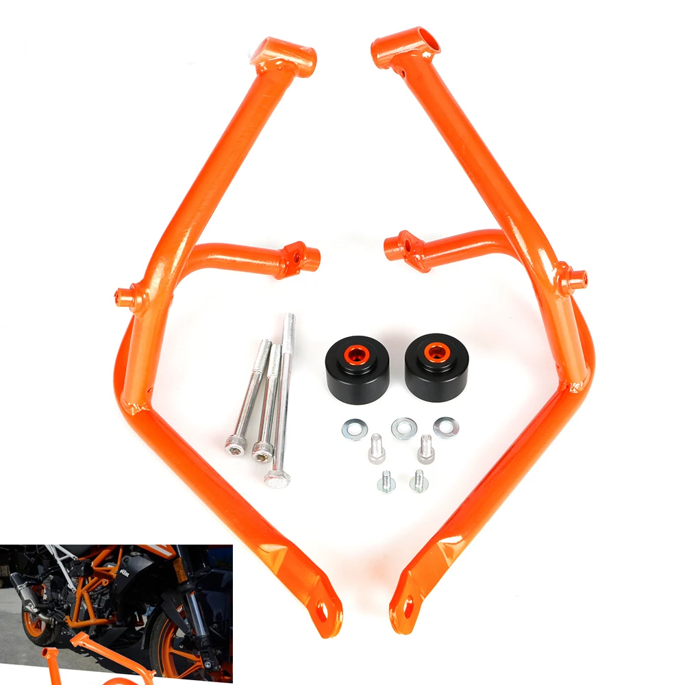Для KTM Duke 125 200 Duke200 Duke125 2011- Крушение Бар защита двигателя бампер Защитная рамка слайдер оранжевый аксессуары