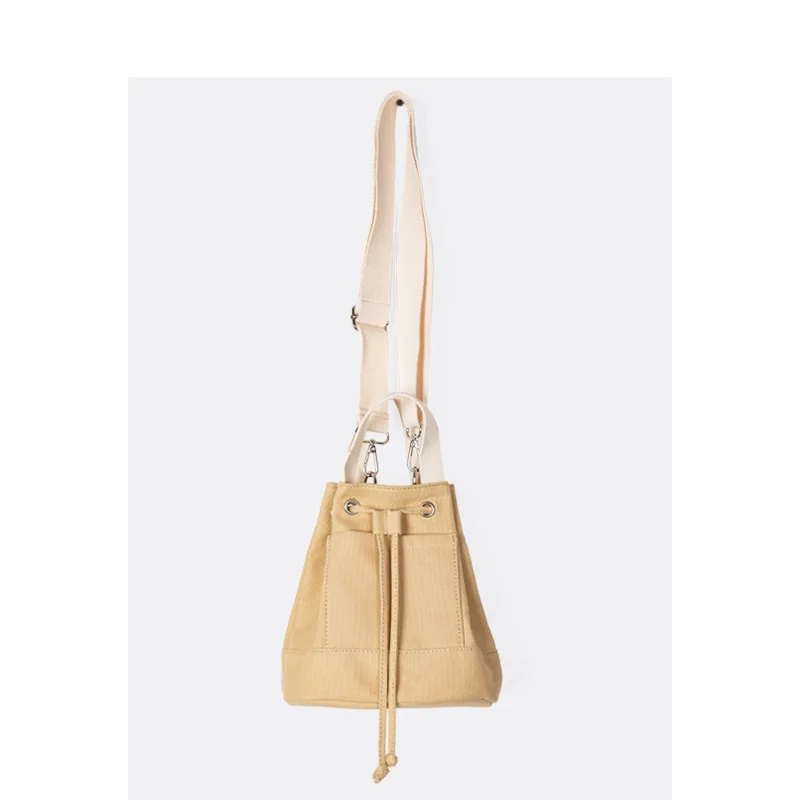 

Women's Bag 2021 Canvas Bag Hundred Broadband One-shoulder Slant Bag Draw Rope Tote Bucket Bag