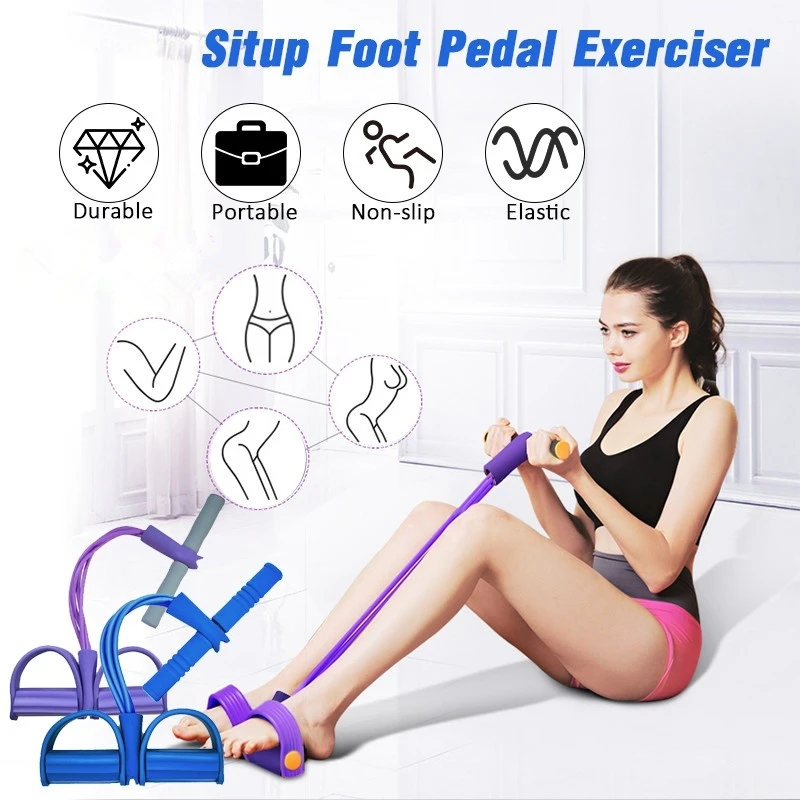 

Adjustable Indoor Fitness Resistance Bands Sit Up Pull Rope Tensioner Fitness Pedal Ankle Puller