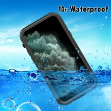 10ft Waterproof Case for iPhone 11 Pro Max XR X XS Max 7 8 Plus 360 Full-Body Rugged Clear Back Case Cover Anti Skid Fall