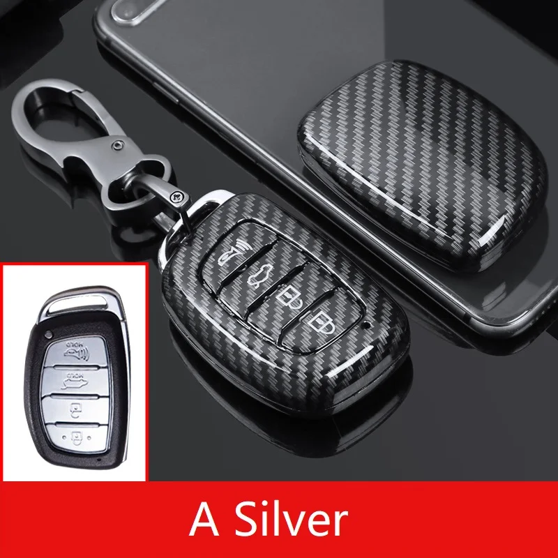 Глянцевый чехол для автомобильного ключа из углеродного волокна ABS Hyundai Creta I10 I20