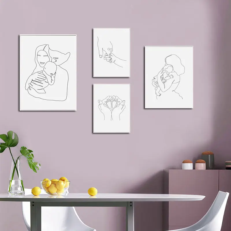 Абстрактная Картина на холсте Детские ступни настенное искусство Рисование