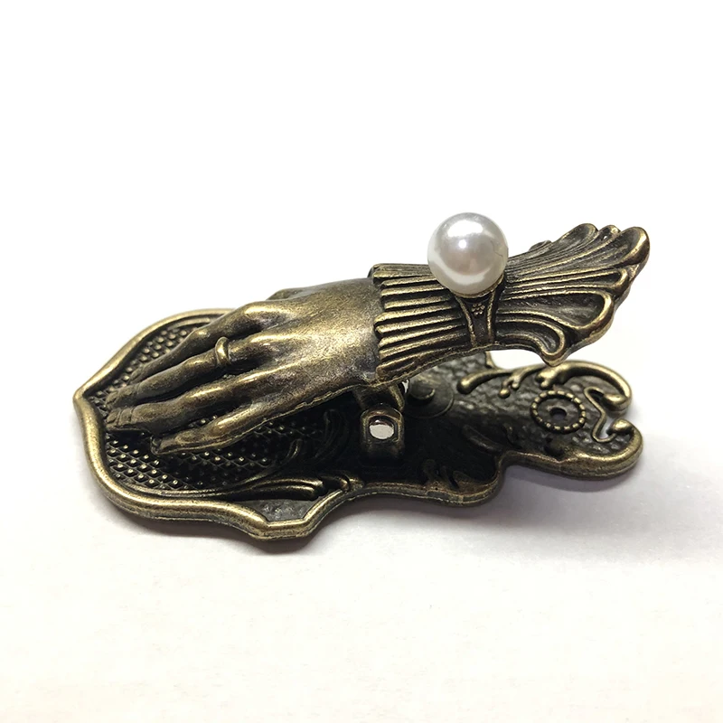 Vintage Handbook Long Tail Clip Pearl Journaling Bill Clips Old Style Hand-shaped Pendulum Photography Props Creative Stationery |
