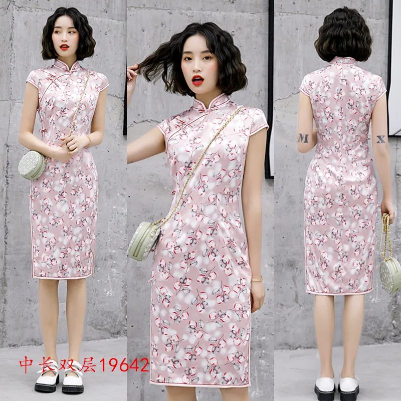 

13 style Sexy Short Print Slim Qipao Chinese Traditional Women Dress Vintage Lady Sexy Cheongsam Plus Size 4XL