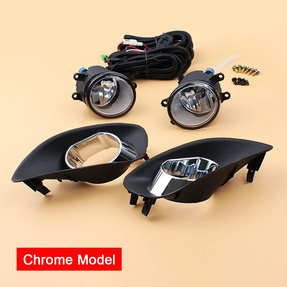 1 пара противотуманных фар в сборе с хромированной крышкой для