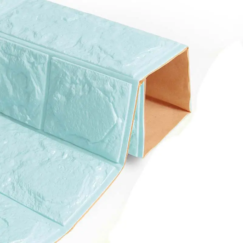 Light blue Имитация кирпича самоклеющиеся обои наклейки на стену 3D 1 шт. для гостиной ТВ фон водонепроницаемый кухонный Декор для спальни - Цвет: Light blue