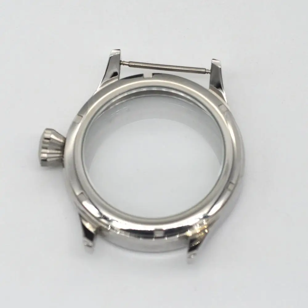 

Mens Watch case 43mm stainless steel polish sapphire glass case fit for 6497,6498 ST3600 hand winding movement wristwatches mens