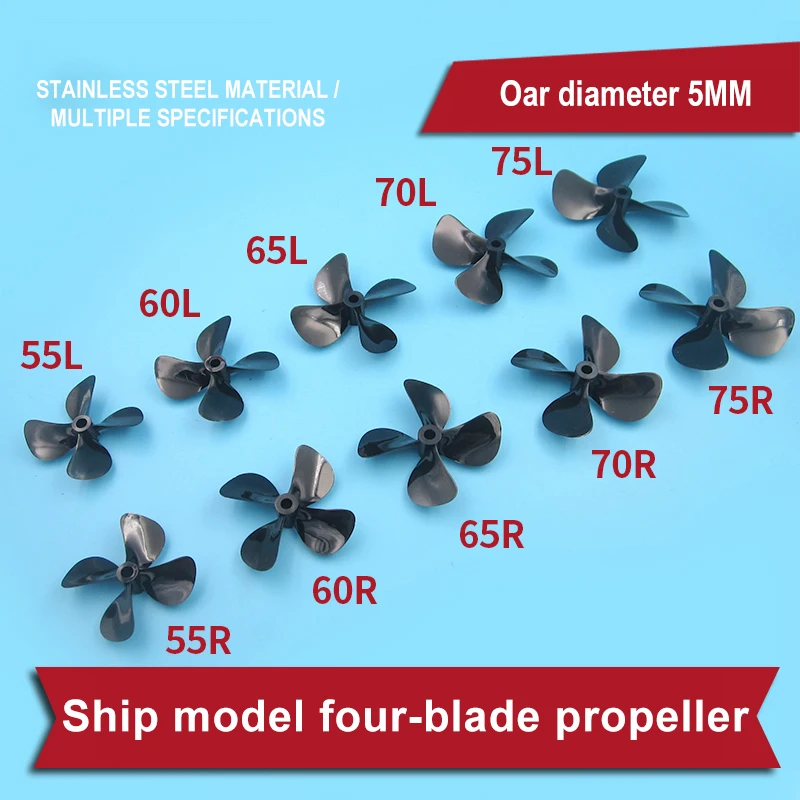 

55 мм-75 мм 4-Лопастной винт левый правый винт для лодки-приманки 55 мм 60 мм 65 мм 70 мм 75 мм CW CCW 4-Лопастной винт