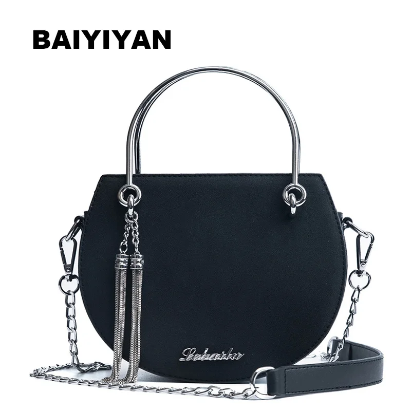 Женская сумка-Кроссбоди из ПУ кожи с металлической цепочкой и кисточками | Багаж