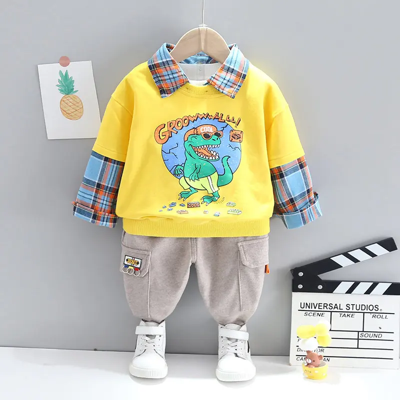 

Children Girls Boys Clothing Set Baby Spring Sport Patchwork Cotton Long Sleeve T Shirt Pants Suit Kids Tracksuit Set 0-5 Years