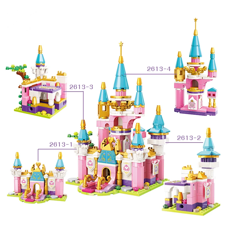 

Disney ENLIGHTEN Girl City Friends Snow Princess Leah Castle MOC Building Blocks Kit Bricks Classic Model DIY Toys for Kids Gift
