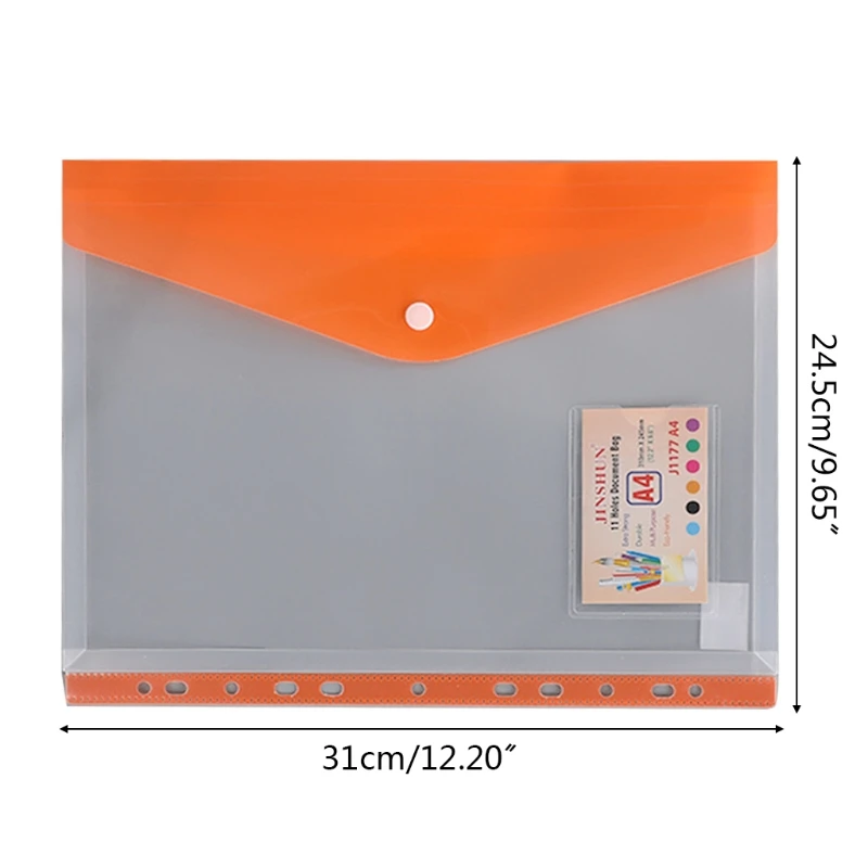 

12 Pcs Binder Pockets Clear File Bag Document Bag 11 Holes Office File Organizer