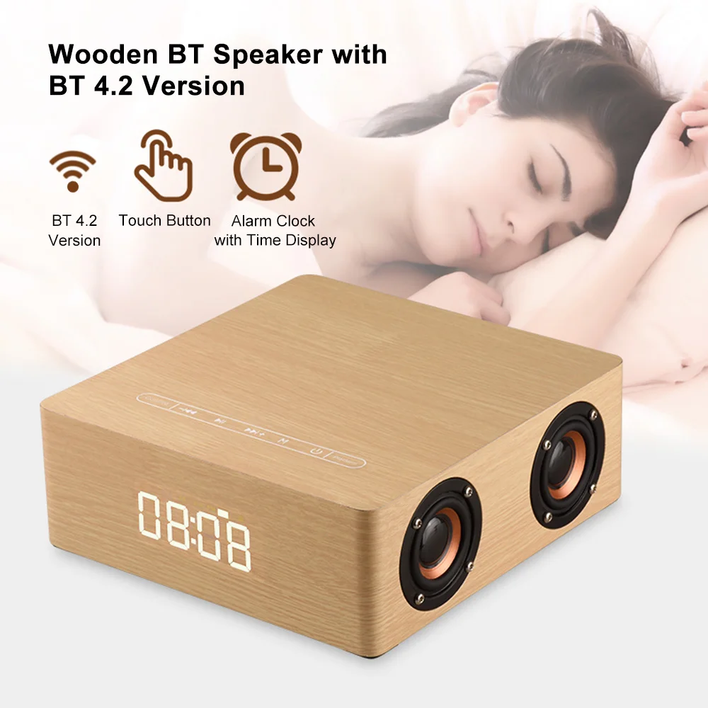 Bluetooth Колонка Q5C деревянная с поддержкой TF карты и U диска|Портативные колонки| |