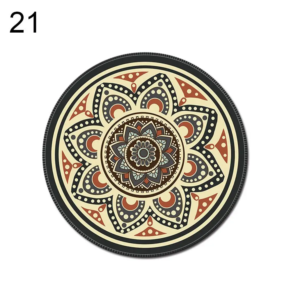 Винтажный богемный коврик для мыши круглый игровой ковер нескользящий 20 см tapis de