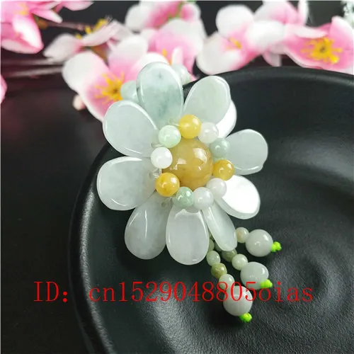 Ожерелье Из бирманского нефрита с подвеской в виде подсолнуха бусины из модные