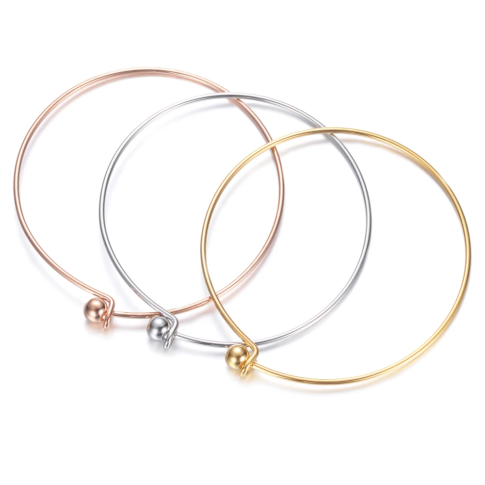 2 шт./лот браслет из нержавеющей стали 60 мм с расширяющимися бусинами манжета