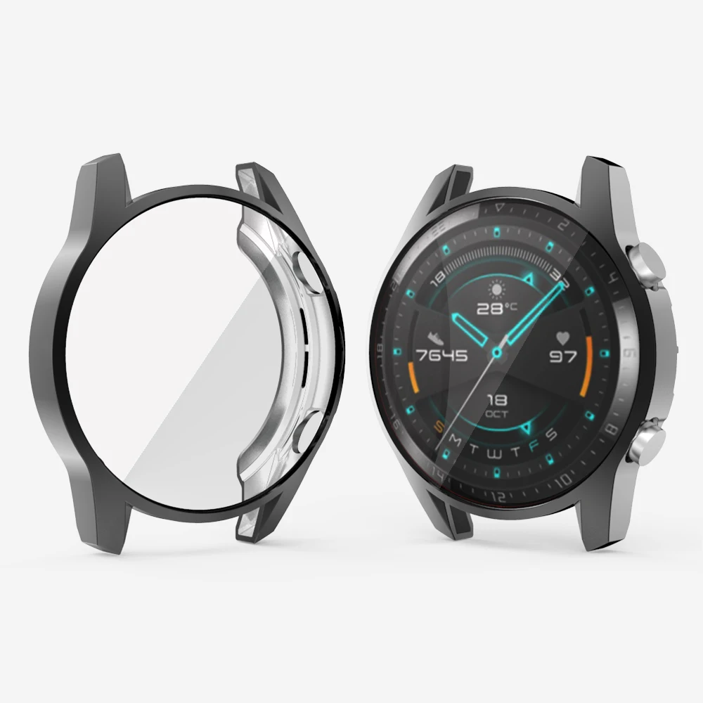 Тонкий противоударный чехол для Huawei Watch GT 2 46 мм 42 мягкий гибкий из ТПУ с покрытием