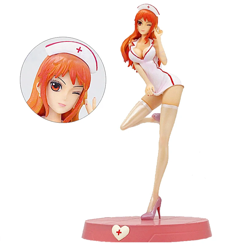

33cm One Piece Anime Figure Nami Sexy Nurse Uniform Standing Posture Collectible Decoracion Figurine Toys PVC Model Doll Gifts