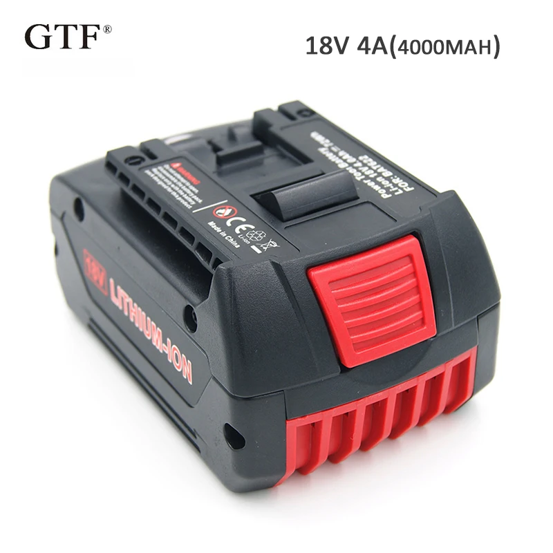 

18v 4,0 a 4000mah lithium ion battery replacement portable backup battery for bosch 17618 + led battery display