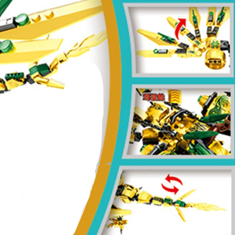 Новинка конструктор серии 4 в 1 Золотая темная летучая мышь дракон сезон 15 наборы