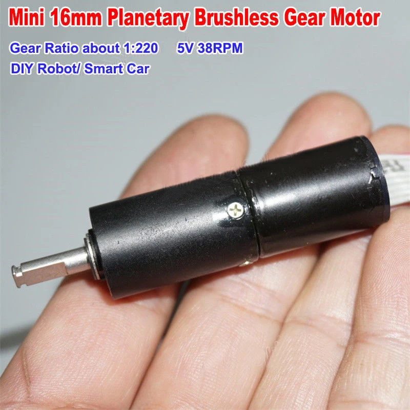

16MM Micro DC Brushless Planetary Gearbox Gear Motor DC 5V 38RPM Speed Reduction Large torque Motor DIY Robot Car