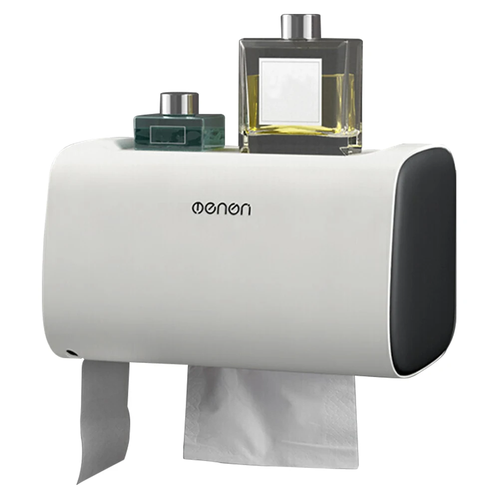 Диспенсер туалетных салфеток для ванной комнаты, настенный, без бурения, мешки для мусора, бумажные полотенца, диспенсер для домашней бумаги, диспенсер для извлечения бумаги - Цвет: Черный
