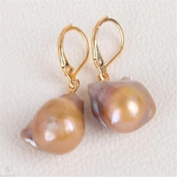 natural multicolour drops baroque pearl earring 18k hook aaa gift fashion
