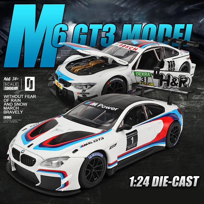 1:24M6GT3 Игрушечная модель автомобиля из сплава. Модель легкосплавного для