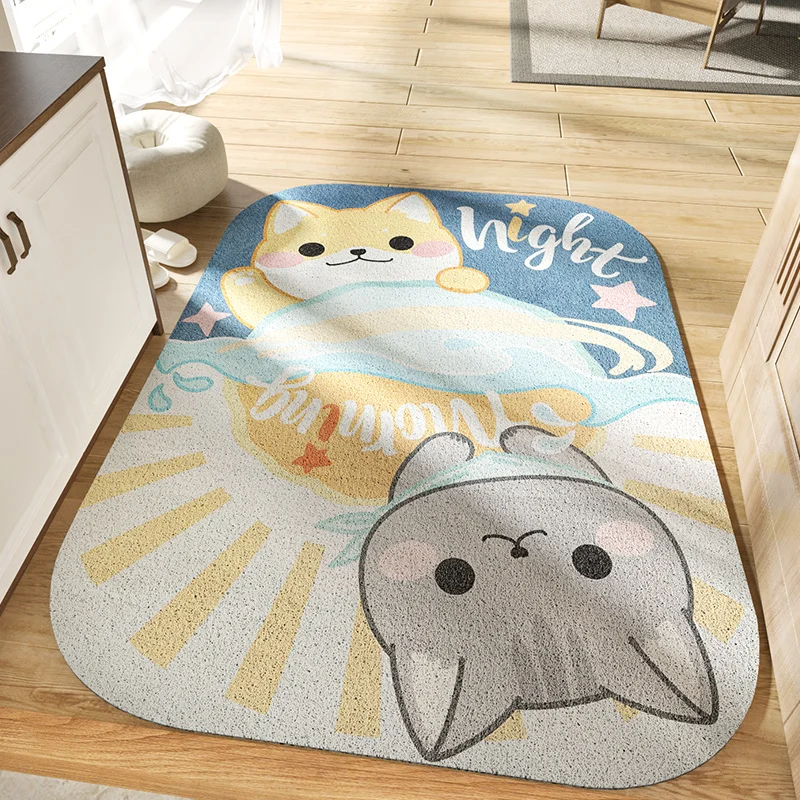 

Silk enclosure floor mat household floor mat door mat entrance porch mat can cut the door carpet foot mat door mat
