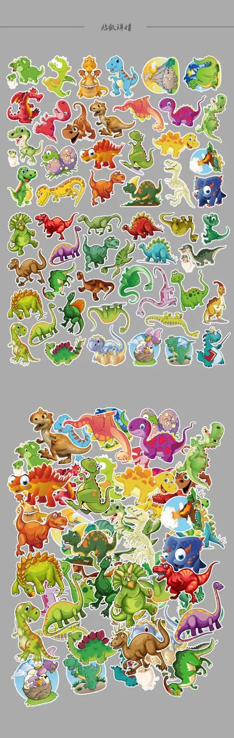 Забавные наклейки с картинками динозавров водонепроницаемые ПВХ скейтборд