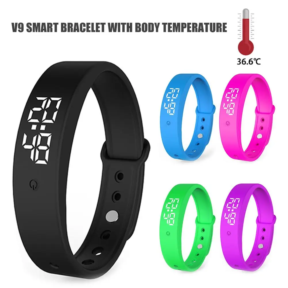 Новый смарт браслет V9 с контролем температуры тела точный дисплей умный