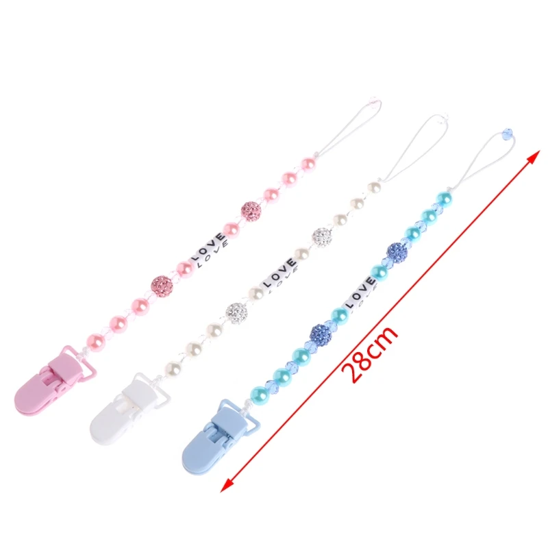 

2018 New Baby Pacifier Chain Bling Crystal Pacifier Clips Soother Chain Dummy Soother Nipple Leash Strap Baby Care