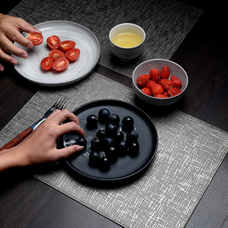 

Leather Western Placemats Nordic Heat Insulation Pad Bowl Mat Coaster Household Anti-scald Placemat Waterproof and Oilproof Heat