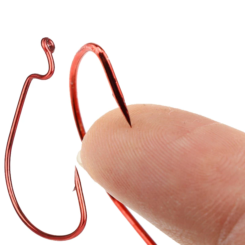 

YUCONG 100pcs Worm Fishing Hooks 1/0-2/0-3/0# Wide Crank Offset Fishhooks Barbed Single Fishing Hook Carbon Steel Carp Hooks
