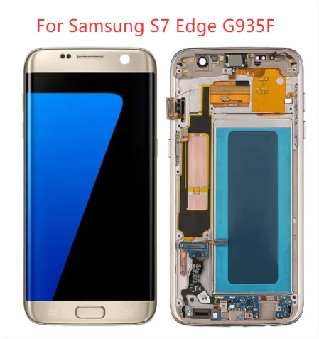 

Original 5.5" AMOLED For Samsung Galaxy S7 Edge LCD Display With Frame SM-G935 SM-G935F LCD Touch Screen Digitizer Assembly