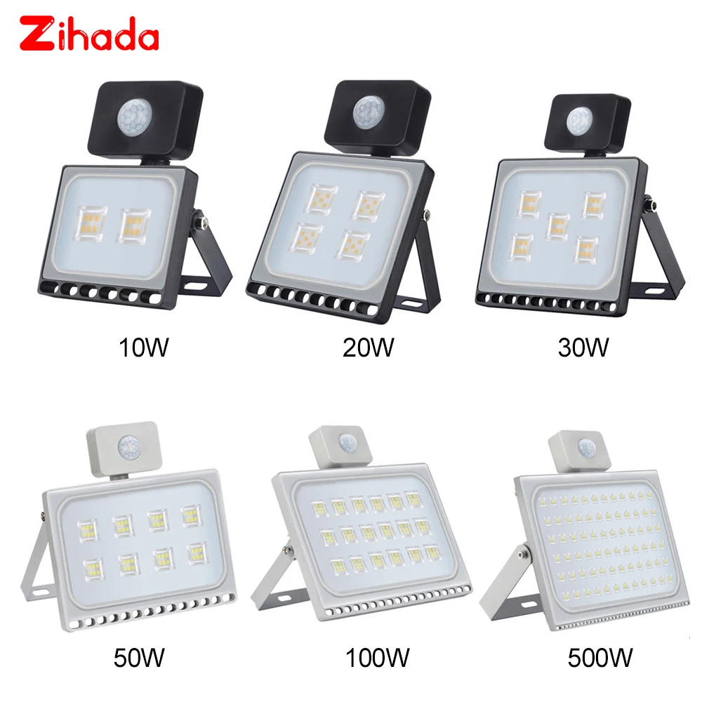 Светодиодный прожектор с датчиком движения 10 Вт 20 50 100 500 220 В ультратонкий