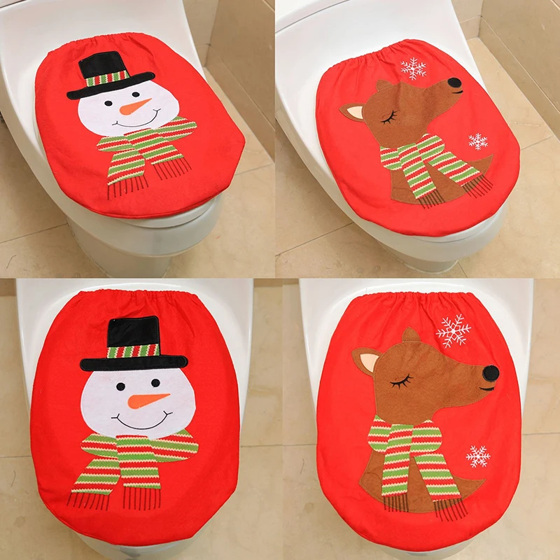

New Year xmas decoration Christmas Ornament 2022 Gifts Christmas Decorations for Home Santa Claus Toilet Lid Cover
