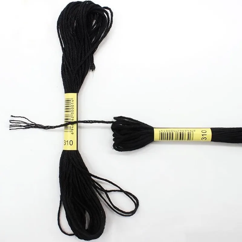 Нитки для вышивания нитки рукоделия крестиком хлопковые шитья цвет белый и