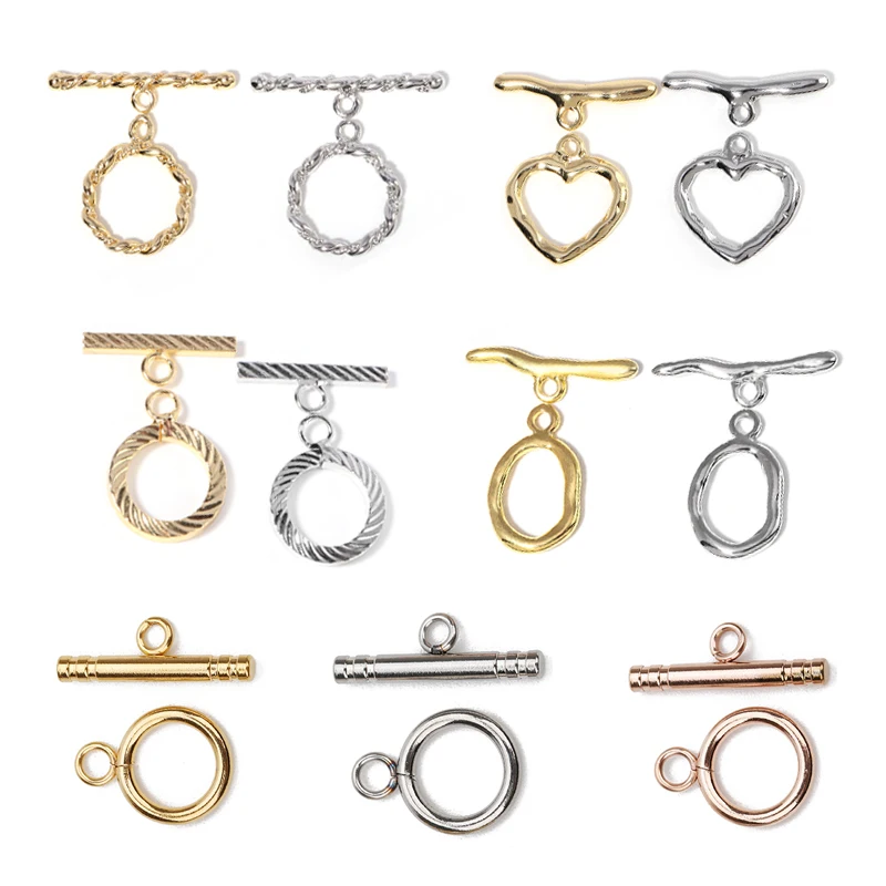 

SAUVOO 4/5sets/bag 18K Gold Plated OT Clasps Buckle Connectors for DIY Bracelet Necklace Jewelry Findings Making Accessories