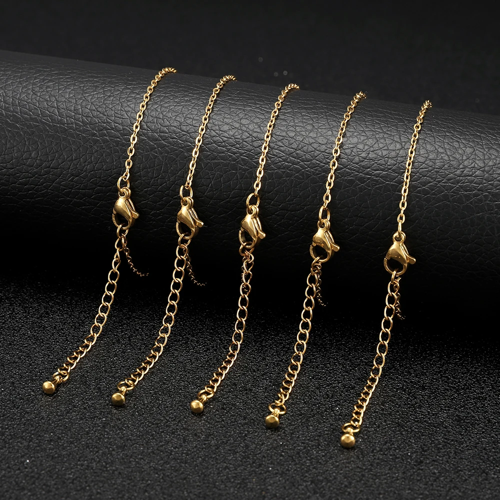 

5pcs/Lot Stainless Steel Adjustable Cable Chain For DIY Jewelry Making Connector Pendants Bracelets Material Findings Wholesale