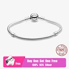 Женский браслет из серебра 925 пробы, с застежкой в виде сердца