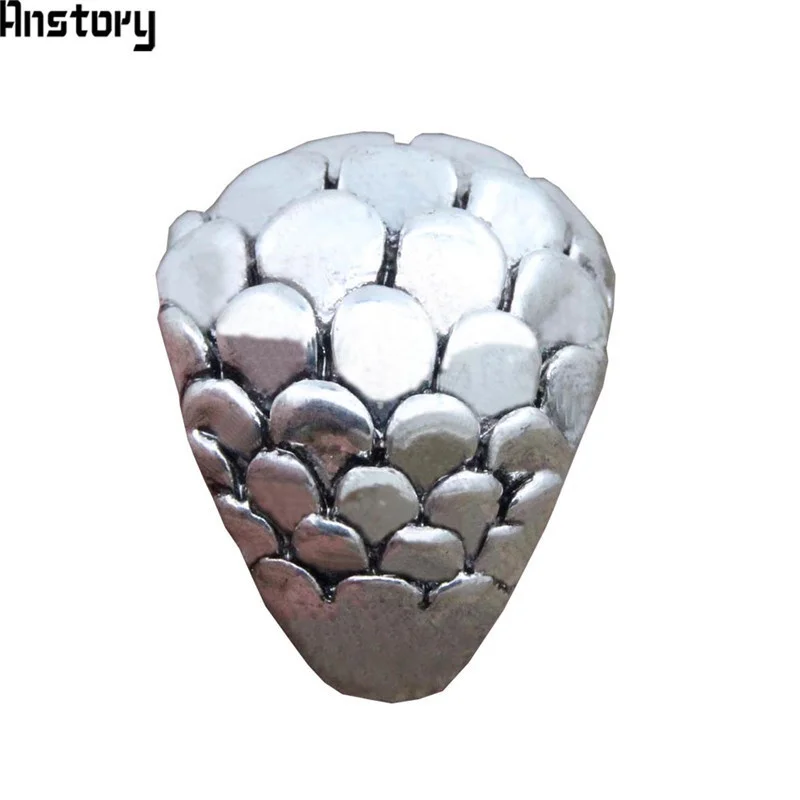 Винтаж чешуя кольца тяжелых личности Дизайн Античная Посеребренная Модные