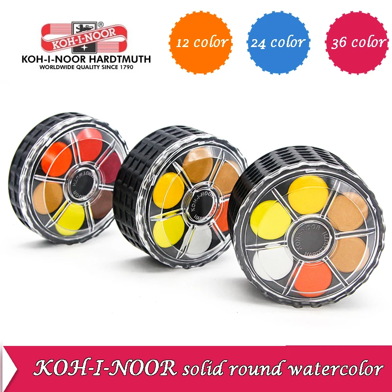 KOH-I-NOOR Solid Watercolor Pigment Portable Wheel Stack Pac
