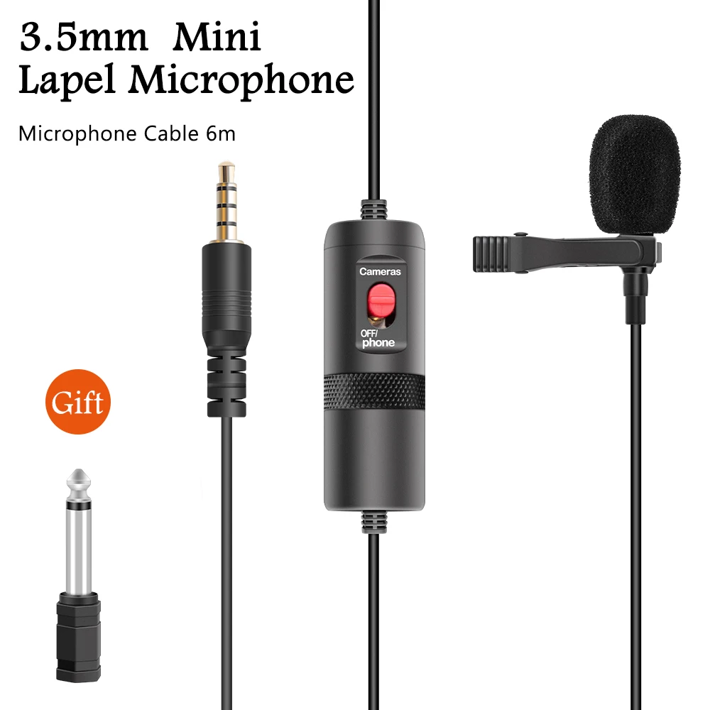 

3.5mm Lavalier Microphone Mini Portable Professional for Mobile Phone laptop camera Audio Video Recording Condenser for youtube