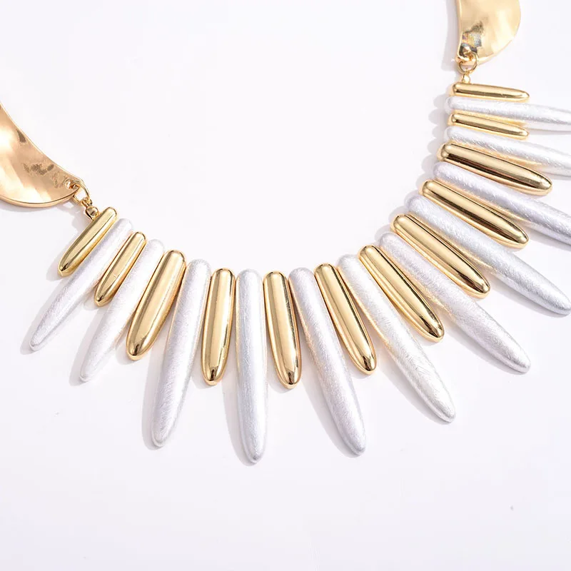 Shineland Punk Rock Rivet Collar Choker Necklace Metal Gold Silver Color Chunky Big Statement Jewelry for Women Wholesale Cheap | Украшения