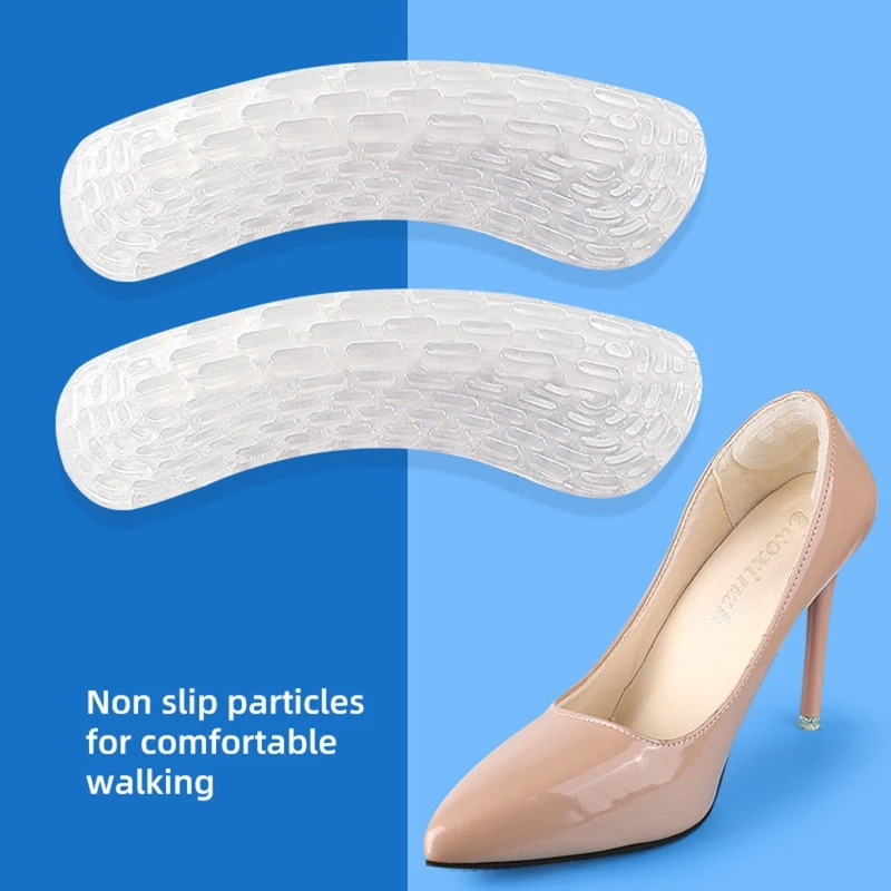 

1 Pair Heel Cushion Pads Heel Shoe Grips Liner Self-Adhesive Shoe Insoles Foot Care Protector for High Heels Flat Shoe