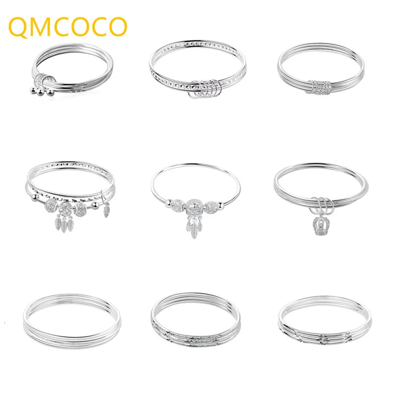

QMCOCO 925 серебро Горячая Распродажа 2021 Новый минимализм классические браслеты для женщин и девочек день рождения модные ювелирные изделия по...