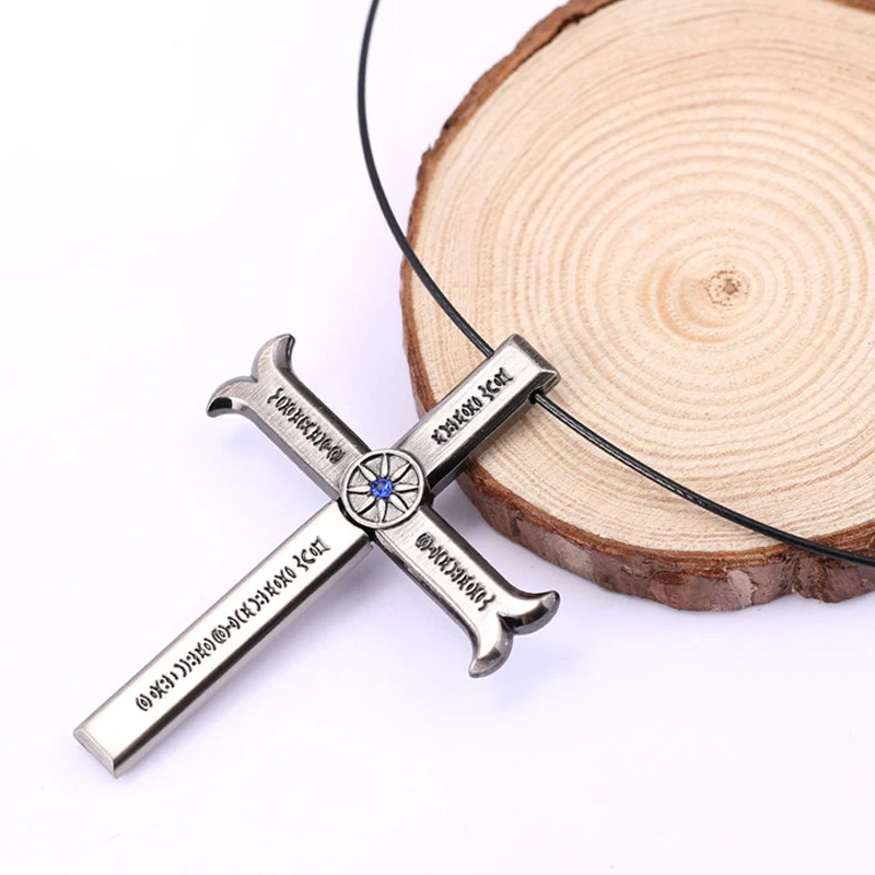 Ожерелье из аниме One Piece Dracule Mihawk Cross Sword Kogatana Чокер колье цинкового сплава для