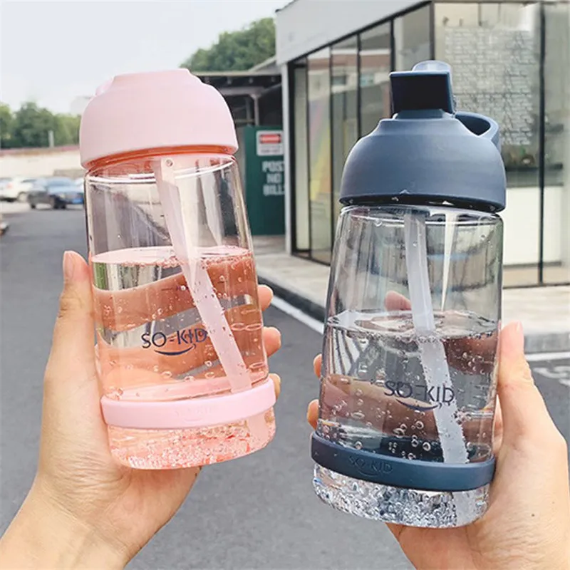 Школьная бутылка для воды 1000 мл 1 л 550/850 / с трубочкой без БФА пластиковая водных